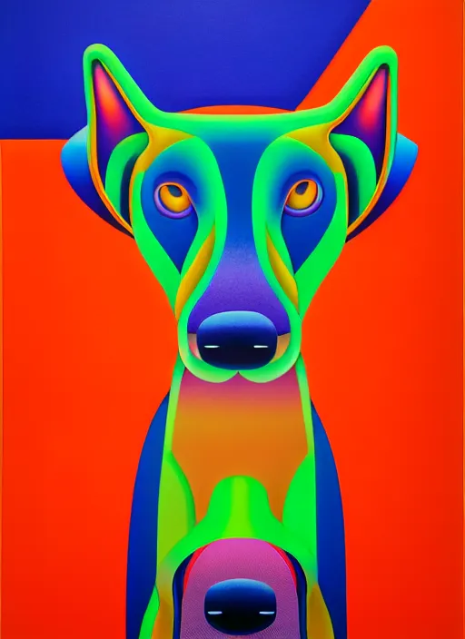 Prompt: greyhound by shusei nagaoka, kaws, david rudnick, airbrush on canvas, pastell colours, cell shaded, 8 k