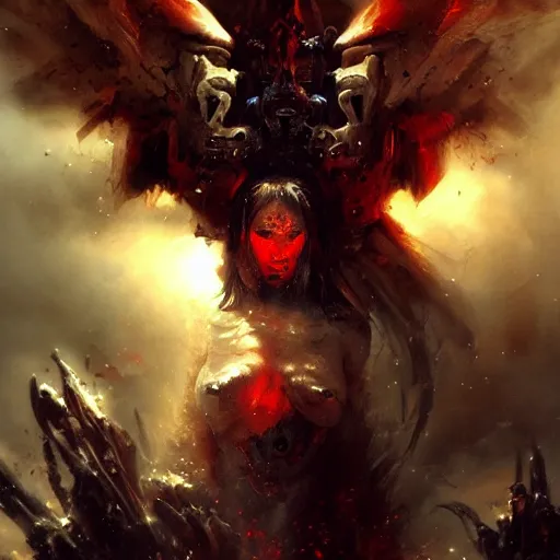 Image similar to Apocalypse, epic scene, paint by Raymond Swanland