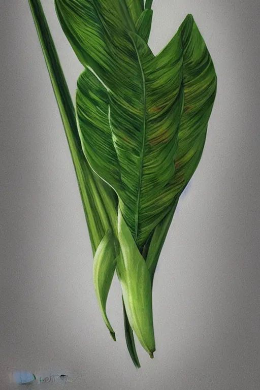 Image similar to ultra realistic illustration, banana plant drawing isolated and closeup, background is white, elegant, highly detailed, digital painting, concept art, smooth, sharp focus, illustration, art by greg rutkowski and alphonse mucha