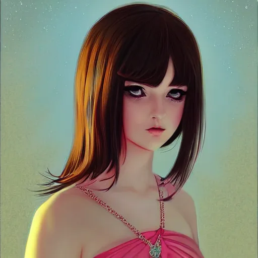 Prompt: pretty woman in goddess princess attire, painted by ilya kuvshinov