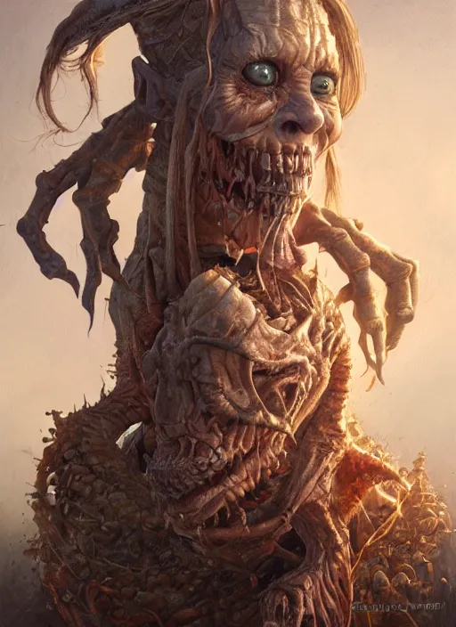 Image similar to highly detailed portrait of pumpkinhead, realistic, horror, fantasy art by greg rutkowski, stanley artgerm, loish, rhads, tom bagshaw, global illumination, radiant light, detailed and intricate environment