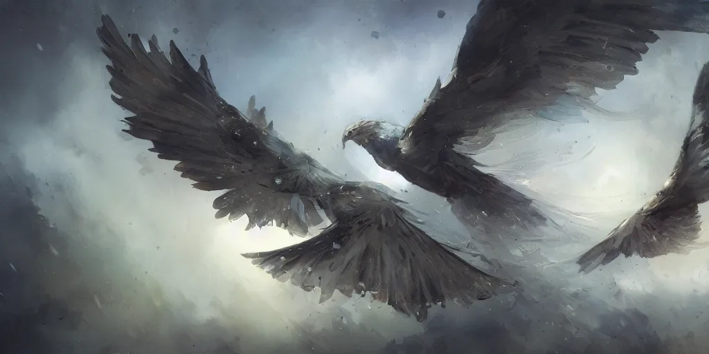 Prompt: highly detailed beautiful oil painting of wings, splash, sharp focus, dramatic, dynamic lighting, elegant, harmony, beauty, masterpiece, by riccardo federici, by james jean, by craig mullins, by jeremy mann, by makoto shinkai, by krenz cushart, by greg rutkowski, illustration, ink draw, pen
