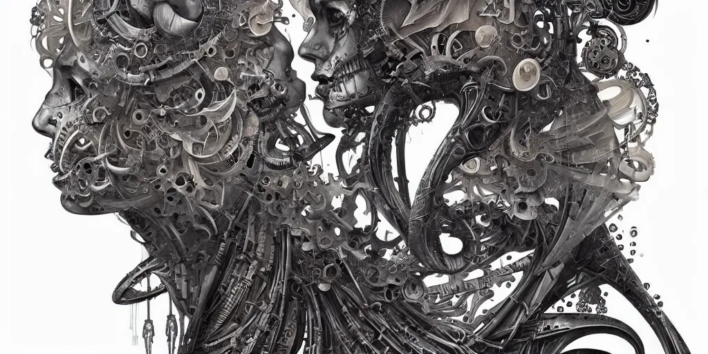 Image similar to biomechanical typography by hr giger and james jean and peter mohrbacher