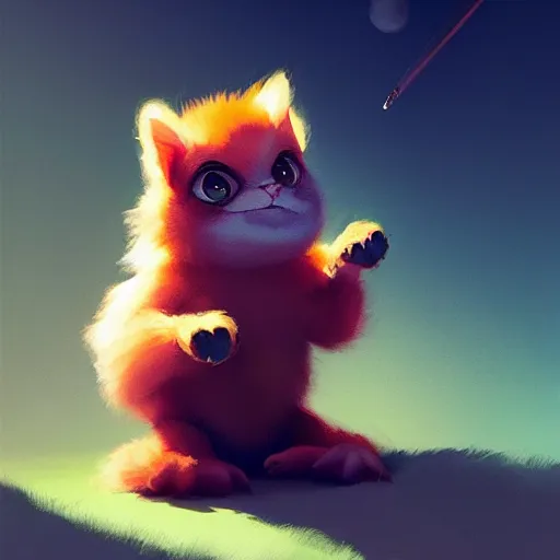 Image similar to very cute baby monster fluffy, very furry, dancing, happy, minimalist, behance hd by jesper ejsing, by rhads, makoto shinkai and lois van baarle, ilya kuvshinov, rossdraws global illumination