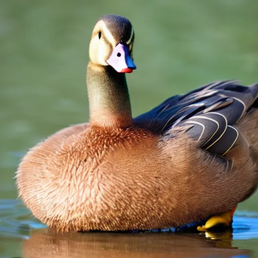 Prompt: duck with human arms human arms human arms