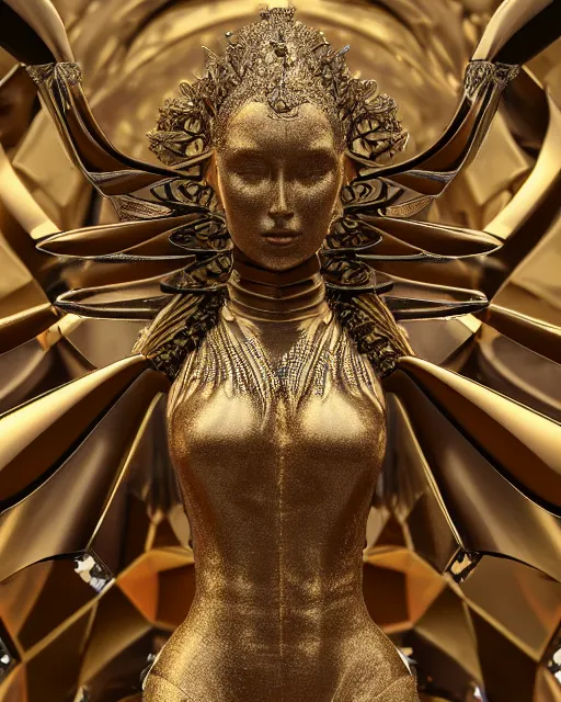 Image similar to a highly detailed metahuman 4 k close up render of an alien goddess bella hadid monument in iris van herpen armor schiaparelli in diamonds crystals swarovski and jewelry iridescent in style of alphonse mucha gustav klimt trending on artstation made in unreal engine 4