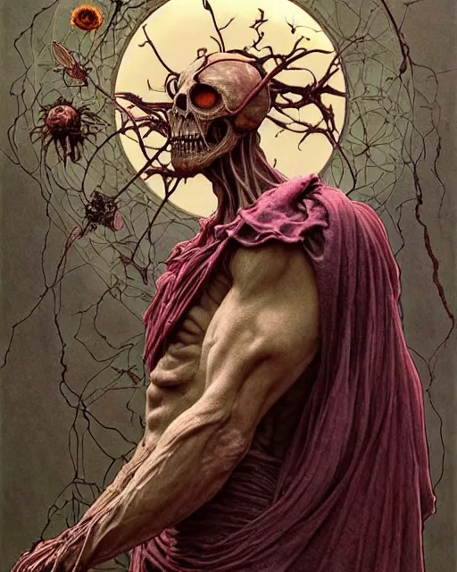 Image similar to the platonic ideal of flowers, rotting, insects and praying of cletus kasady ultimate carnage thanos dementor wild hunt doctor manhattan chtulu nazgul davinci, d & d, fantasy, ego death, detailed, intricate, hyperrealism, intense, scary, decay, dmt, art by artgerm and greg rutkowski and alphonse mucha