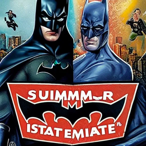 Image similar to summer blockbuster movie poster batman vs the state of indiana
