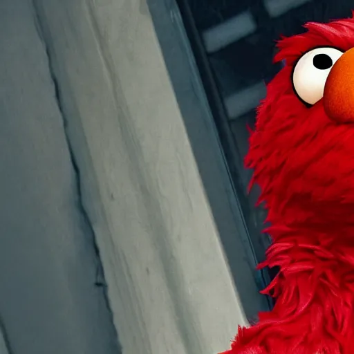 Image similar to elmo in the sopranos, 4 k, high detail, high - resolution photograph, professional photography, ultra - detail