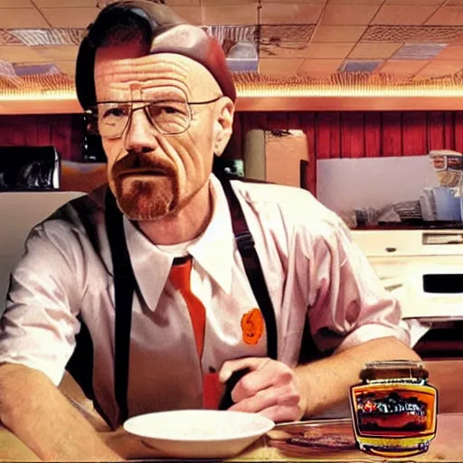 Image similar to Walter White as a hooters waitress