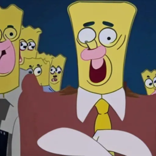 Image similar to Film still of Hitler Speech, in SpongeBob the movie