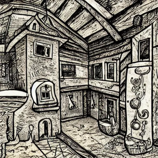 Prompt: Squidward's House on Acid by Da Vinci