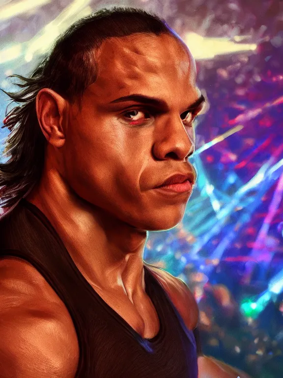 Prompt: portrait art of Tyler1 with long flowing hair, 8k ultra realistic , lens flare, atmosphere, glow, detailed, intricate, full of colour, cinematic lighting, trending on artstation, 4k, hyperrealistic, focused, extreme details, unreal engine 5, cinematic, masterpiece