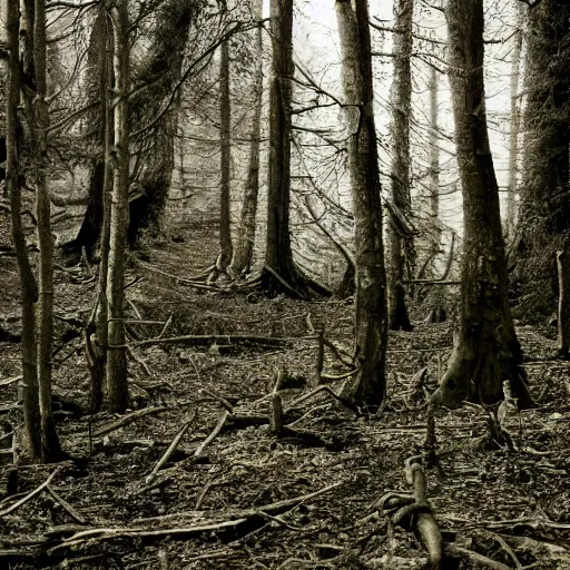 Image similar to werecrow, photograph captured in a forest