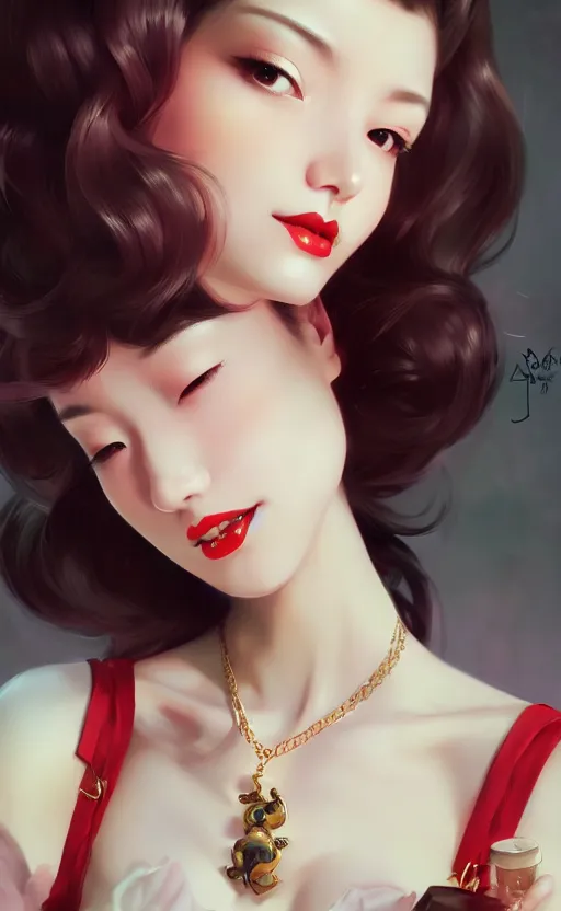 Prompt: a pin up and beautiful fashion charming dreamlke korea girl with lv jewelry, character art, art by artgerm lau and wlop and and ilya kuvshinov and john singer sargent, hyperdetailed, 8 k realistic, symmetrical, frostbite 3 engine, cryengine, dof, trending on artstation, digital art