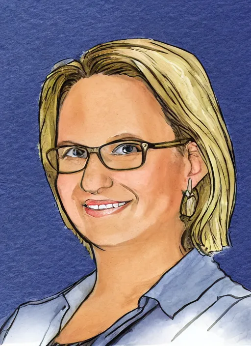 Prompt: beautiful profile illustration of katie vroom, executive admin at epri