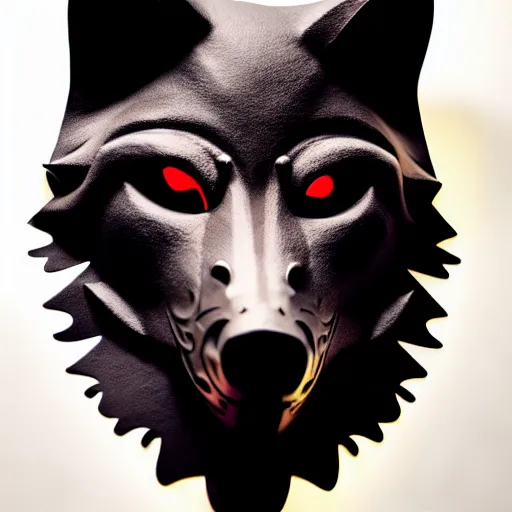 Image similar to mask of wolf, studio photo, lighting, soft lighting