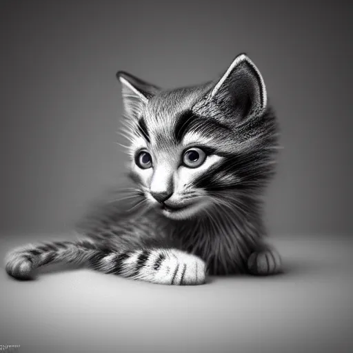 Image similar to full body pose, hyperrealistic photograph of kitten jedi, dim volumetric lighting, 8 k, octane beautifully detailed render, extremely hyper detailed, intricate, epic composition, cinematic lighting, masterpiece, trending on artstation, very very detailed, stunning, hdr, smooth, sharp focus, high resolution, award, winning photo, dslr, 5 0 mm