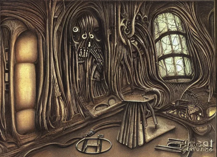 Image similar to a room by h. r. giger