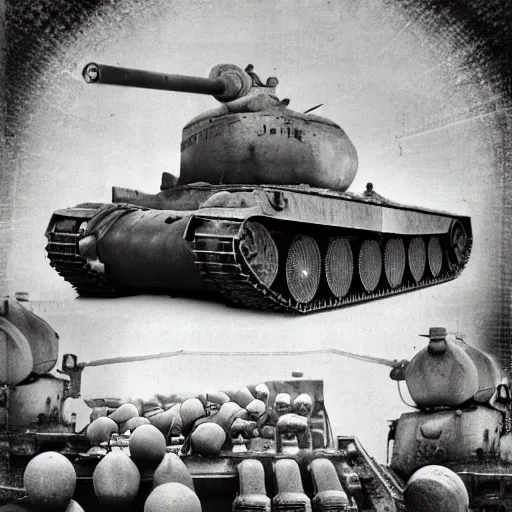 Image similar to photomontage of tanks and fungi by john heartfield, photographic, black and white, detailed, masterpiece, fine art, photomontage, museum quality