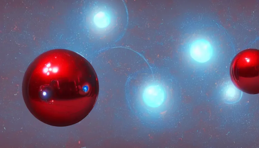 Image similar to metallic red spheres with lonely blue sphere, wallpaper, hyperdetailed, artstation, cgsociety, 8 k