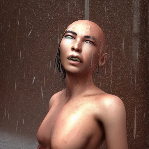 Prompt: the face of rimuru tempest from being a rainy window, by richard estes, from tensei shitara slime datta ken, a beautiful young face, fully clothed, highly detailed, 8 k, octane render, in the style of, trending on artstation