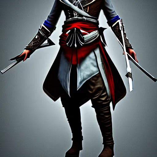 Prompt: a assasin from assasins creed in buenos aires in 1810,3d render,unreal engine