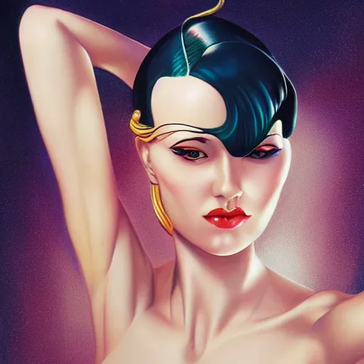 Prompt: art deco beauty by artgerm