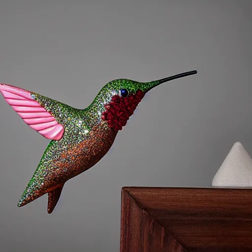 Image similar to hummingbird crystal, studio photograph