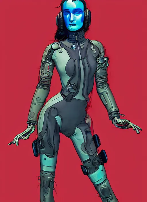 Image similar to cyberpunk athlete in tactical harness and jumpsuit. portrait by stonehouse and mœbius and will eisner and gil elvgren and pixar. realistic proportions. dystopian. cyberpunk 2 0 7 7, apex, blade runner 2 0 4 9 concept art. cel shading. attractive face. thick lines.