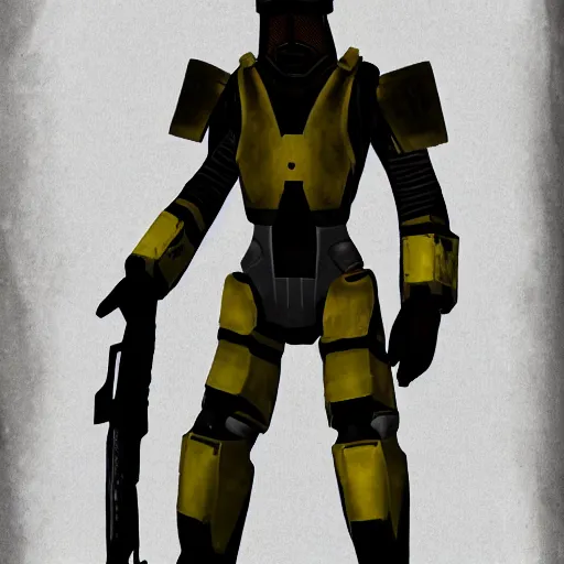 Image similar to a combine soldier from Half-life 2