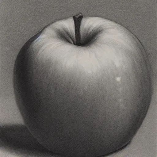 Prompt: academic drawing of an apple, Charles Bargue