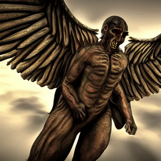 Prompt: biblically accurate monster, angel, hyperrealistic render, hdr, be not afraid