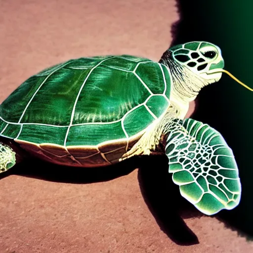 Image similar to green turtle with silly mustache, art, cartoon, profile picture, hd