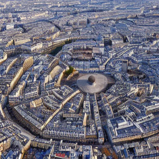 Prompt: a labyrinth made of parisian buildings, 4 k