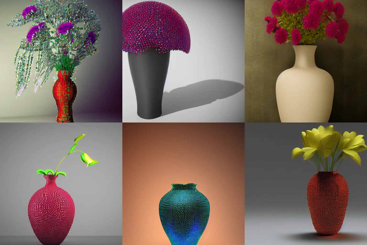 Prompt: An octane render of a bedazzled vase