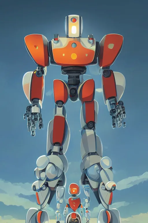 Image similar to metabots medabots medarotto medarot robot minimalist comics, behance hd by jesper ejsing, by rhads, makoto shinkai and lois van baarle, ilya kuvshinov, rossdraws global illumination ray tracing hdr radiating a glowing aura