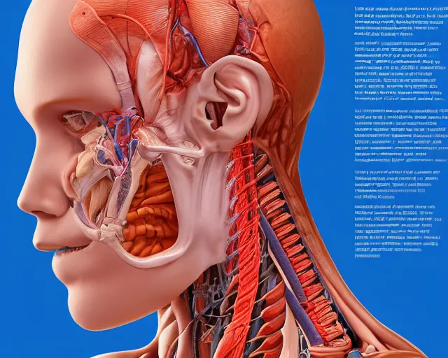 Prompt: female synthetic human, highly detailed labeled medical anatomy poster, photorealistic, hyperrealistic, high resolution