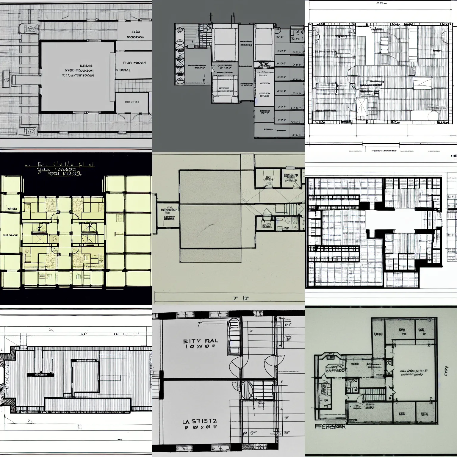 Prompt: floor plan, second floor, technical drawing