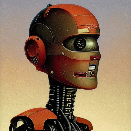 Image similar to A portrait of a robot by Peter Elson, impressionistic painting