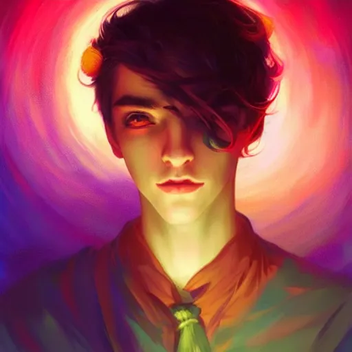 Image similar to colorful and festive captivating prettiest boy ever. rich vivid colors, ambient lighting, dynamic lighting, 4 k, atmospheric lighting, painted, intricate, highly detailed by charlie bowater