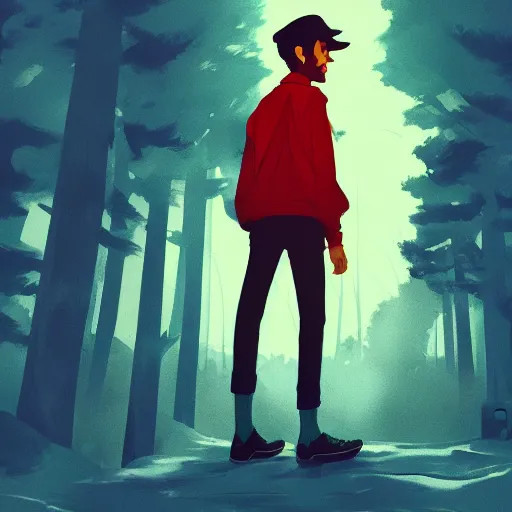 Image similar to J.D. Salinger as Holden Caulfield, ambient lighting, 4k, anime key visual, lois van baarle, ilya kuvshinov, rossdraws, artstation