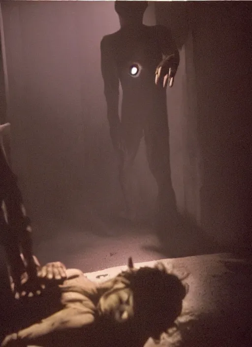 Prompt: human monster in the middle of the night horror practical fx cinematographic by dario argento