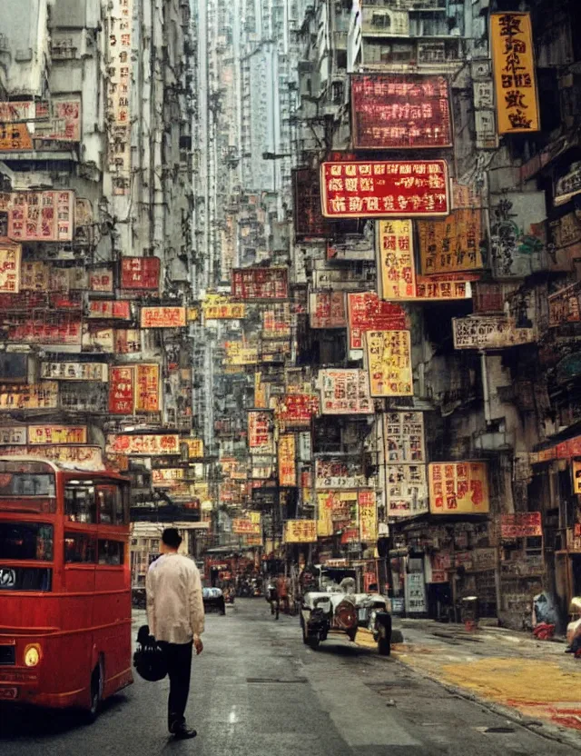 Image similar to hong kong 1 9 2 0, kodak film, hyper real, stunning moody cinematography, with anamorphic lenses, by wong kar - wai, very detailed