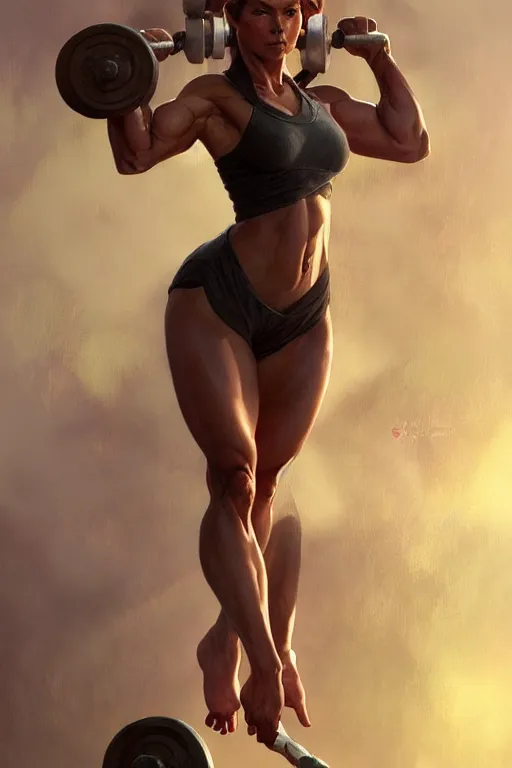 Image similar to anthro pig lifting weights, dim dingy gym, dynamic pose, fantasy, intricate, elegant, highly detailed, digital painting, artstation, concept art, matte, sharp focus, illustration, art by artgerm and greg rutkowski and alphonse mucha