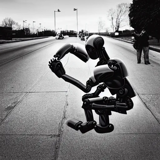 Image similar to robot killing a man - photographer