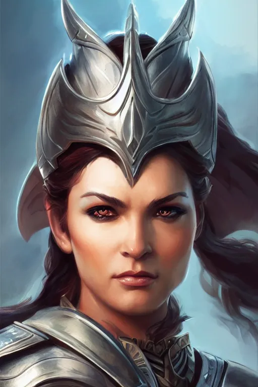 Image similar to amazon valkyrie athena, d & d, fantasy, portrait, highly detailed, headshot, digital painting, trending on artstation, concept art, sharp focus, illustration, art by artgerm and greg rutkowski and magali villeneuve