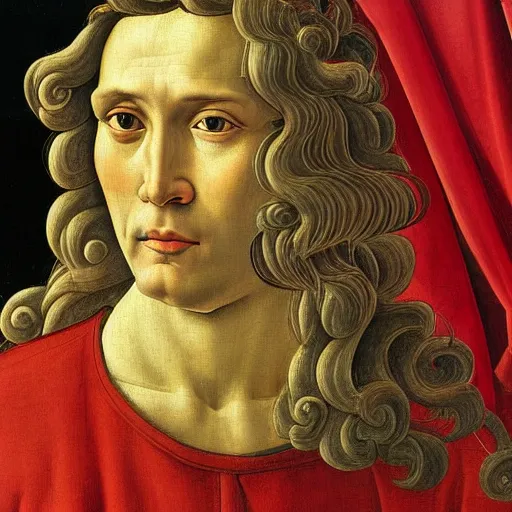 Prompt: painting of Sandro Botticelli by Sandro Botticelli, highly detailed, 8k, cinematic,