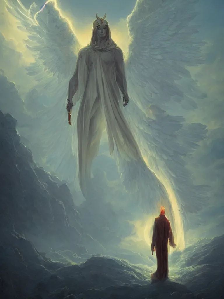 Prompt: archangel!!!!! angel!!!!! Lucifer!!!!!!, light, god-rays, glowing, evil, Neoclassicism style, hazy, character design, portrait, by Noah Bradley, by Simon Stålenhag