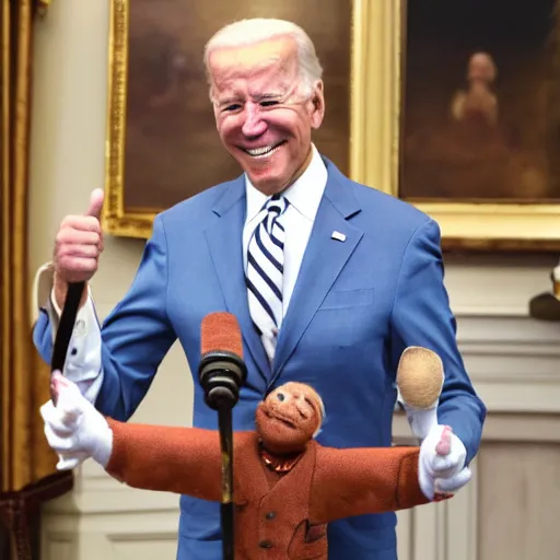 Image similar to joe biden as a marionette